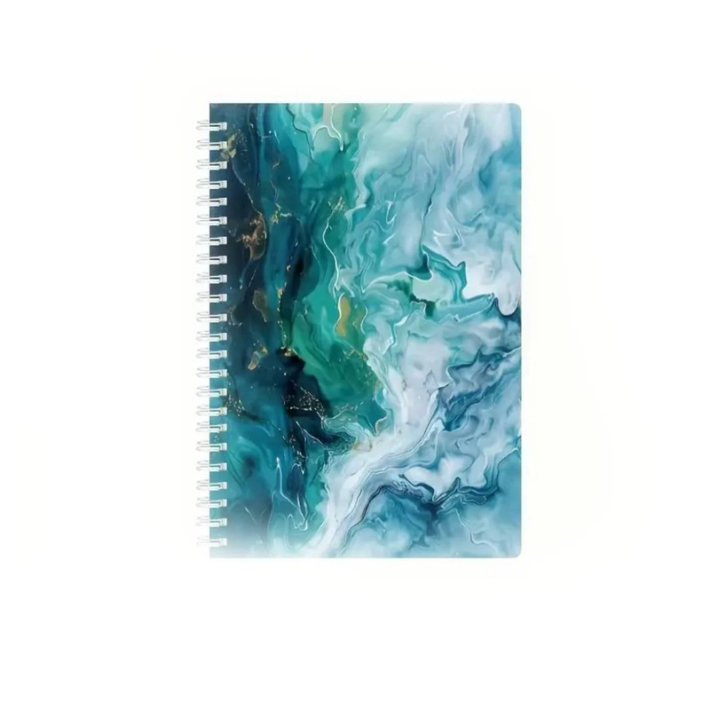 Spiral Marble Notebook - Blue Marble - دفتر